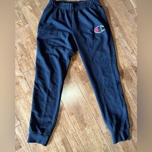 Champion Mens Black Tapered Ankle Sweatpants Size Large